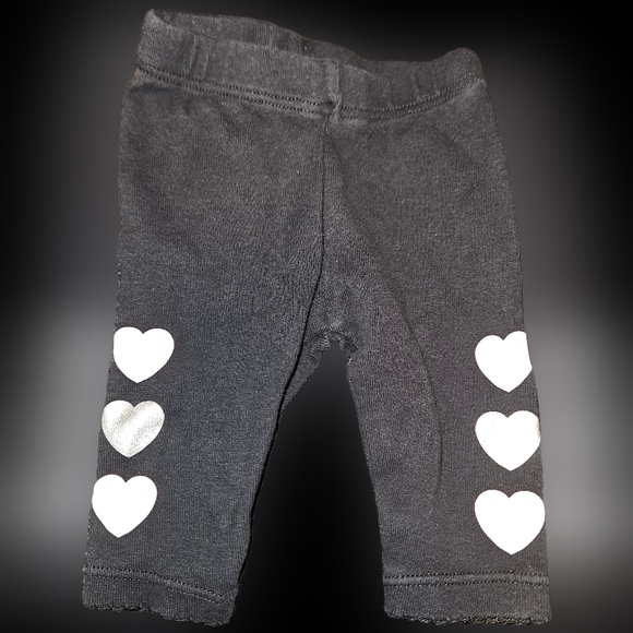 Carter's Other - Carter's Newborn Black Pants Silver Hearts​